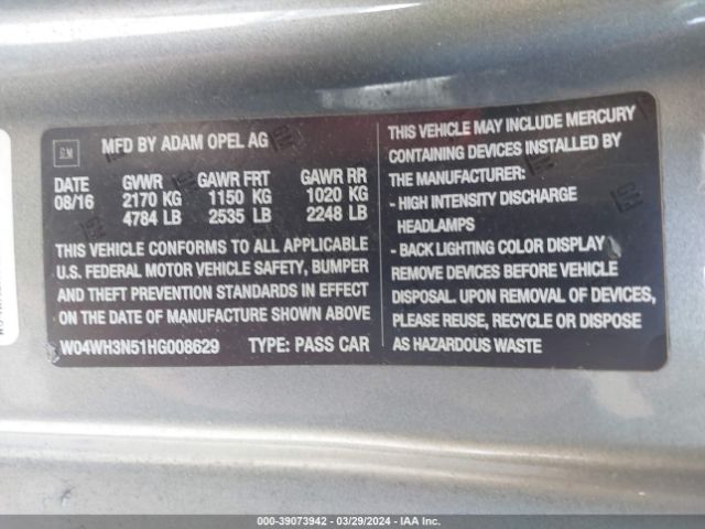 W04WH3N51HG008629 Buick Cascada Premium
