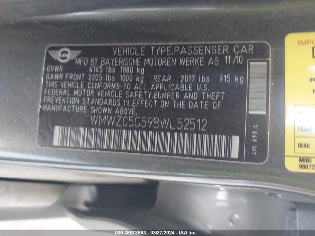 2011 MINI COOPER S COUNTRYMAN WMWZC5C59BWL52512 Photo 8