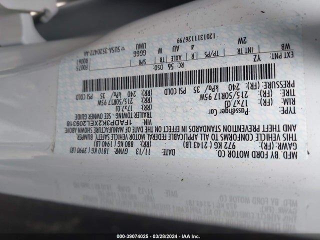 Ford FOCUS SE 2014 1FADP3K2XEL209318 Image 9