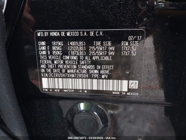 3CZRU5H7XHM728504 Honda Hr-v Ex-l