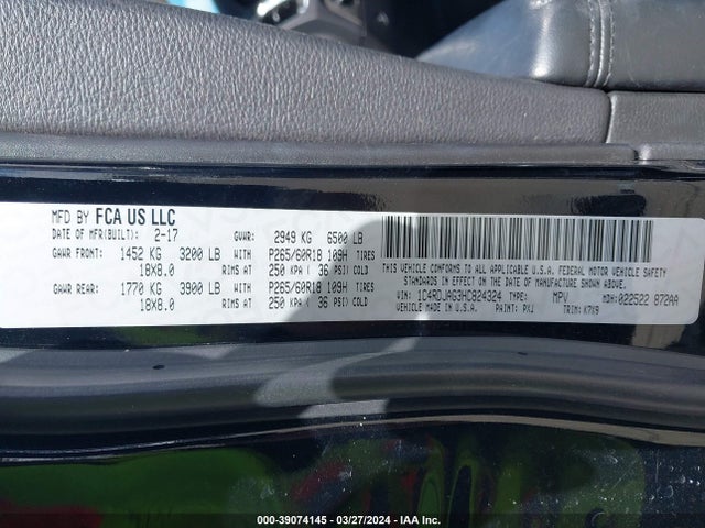 Dodge Durango Sxt Awd 2017 1C4RDJAG3HC824324 Image 9