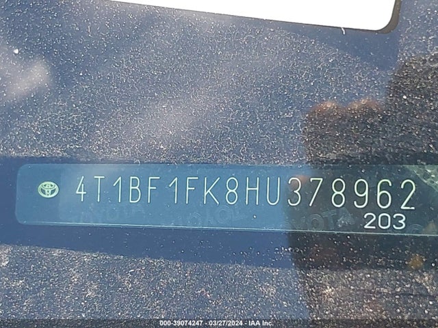 Toyota CAMRY SE 2017 4T1BF1FK8HU378962 Image 9