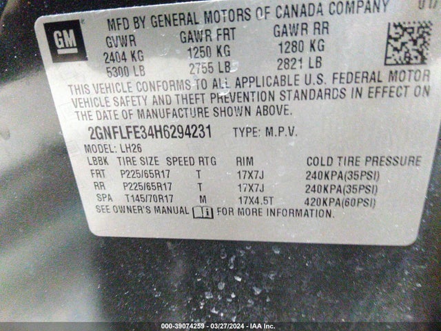 Chevrolet EQUINOX LT 2017 2GNFLFE34H6294231 Image 9