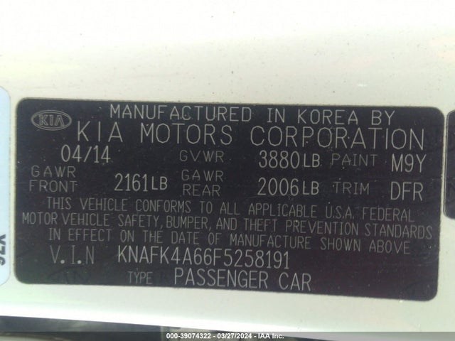 KIA FORTE LX 2015 KNAFK4A66F5258191 Image 9