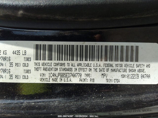 Jeep Patriot Sport 2014 1C4NJPBB5ED744770 Image 9