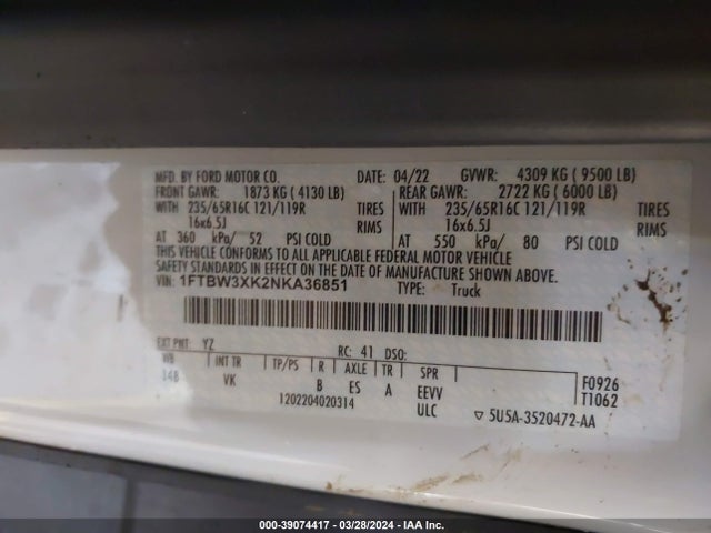 Ford E-transit-350 Cargo Van 2022 1FTBW3XK2NKA36851 Image 9