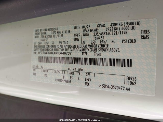 Ford E-transit-350 Cargo Van 2022 1FTBW3XKXNKA46737 Image 9