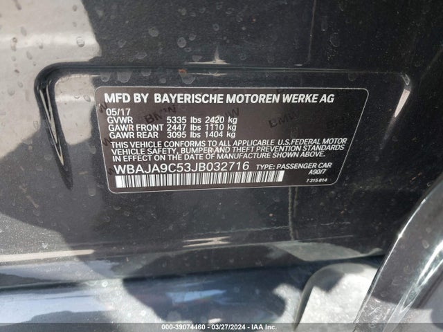 BMW 530e Iperformance 2018 WBAJA9C53JB032716 Image 9
