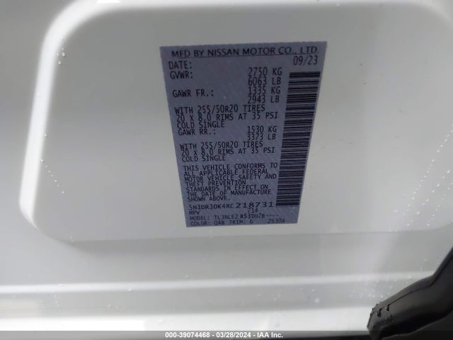 Nissan Pathfinder Platinum 4wd 2024 5N1DR3DK4RC218731 Image 9