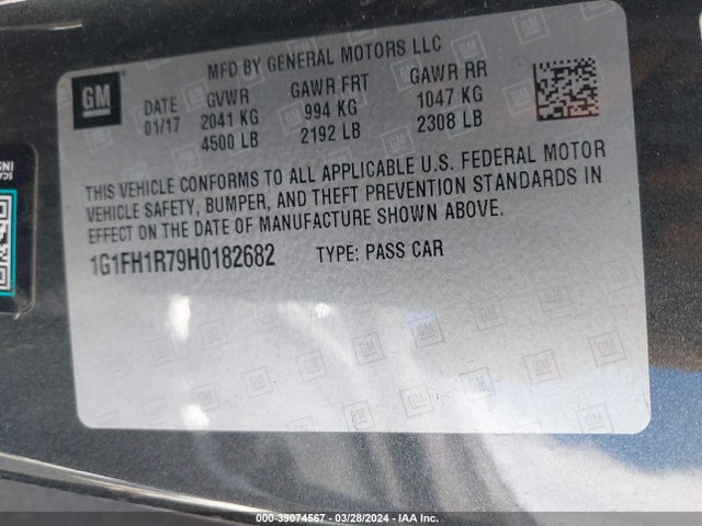 Chevrolet CAMARO 2SS 2017 1G1FH1R79H0182682 Image 9
