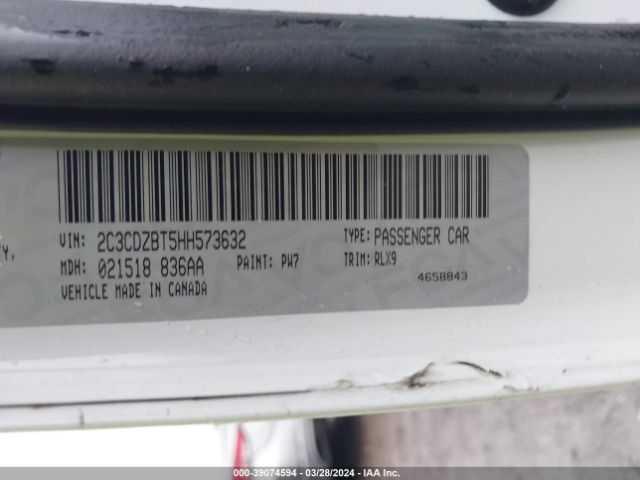 2C3CDZBT5HH573632 Dodge Challenger R/t Plus