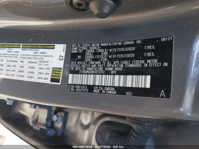 2T2HGMDA9NC073742 Lexus RX 450H