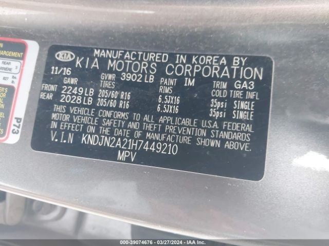 KNDJN2A21H7449210 KIA Soul