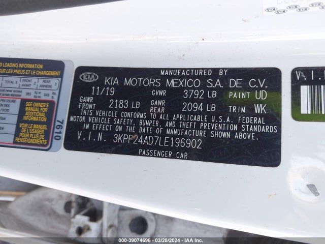 KIA Forte Lxs 2020 3KPF24AD7LE196902 Image 9
