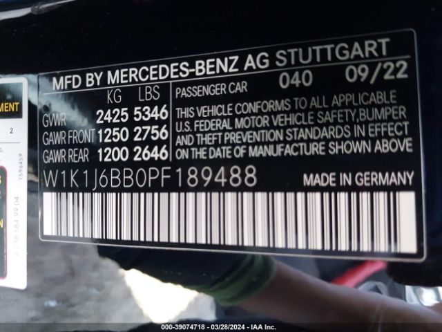 W1K1J6BB0PF189488 Mercedes-Benz Amg E 53 4matic