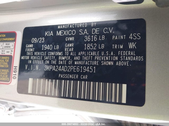 KIA RIO LX 2023 3KPA24AD2PE619451 Image 9