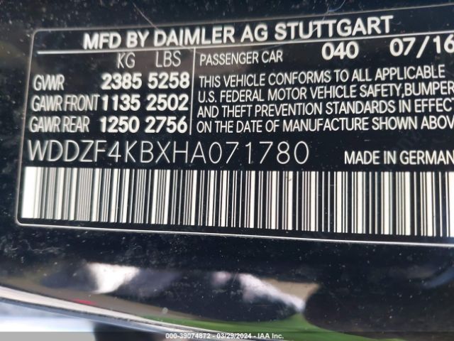 WDDZF4KBXHA071780 Mercedes-Benz E 300 4matic