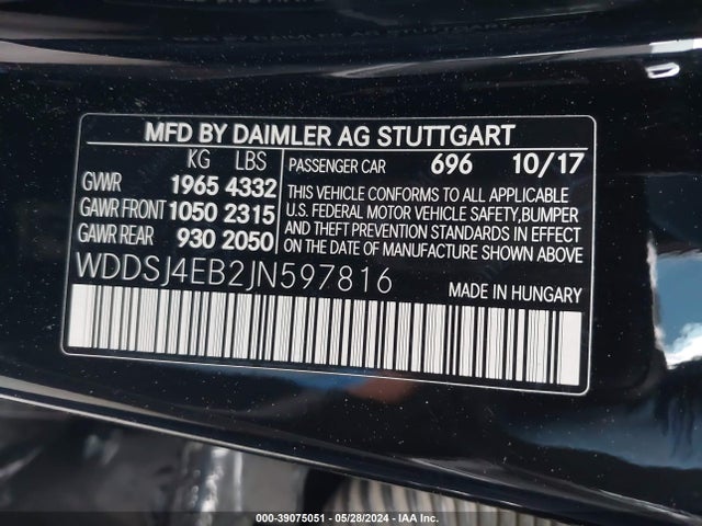 Mercedes-Benz CLA 250 2018 WDDSJ4EB2JN597816 Image 9