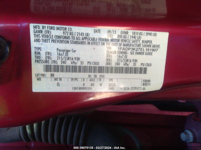 Ford FOCUS SE 2014 1FADP3K27EL161907 Image 9