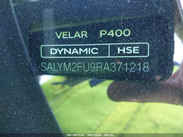 SALYM2FU9RA371218 Land Rover Range Rover Velar P400 Dynamic Hse