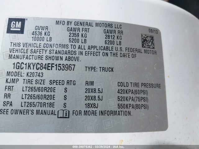 Chevrolet Silverado 2500hd Ltz 2014 1GC1KYC84EF153967 Image 9