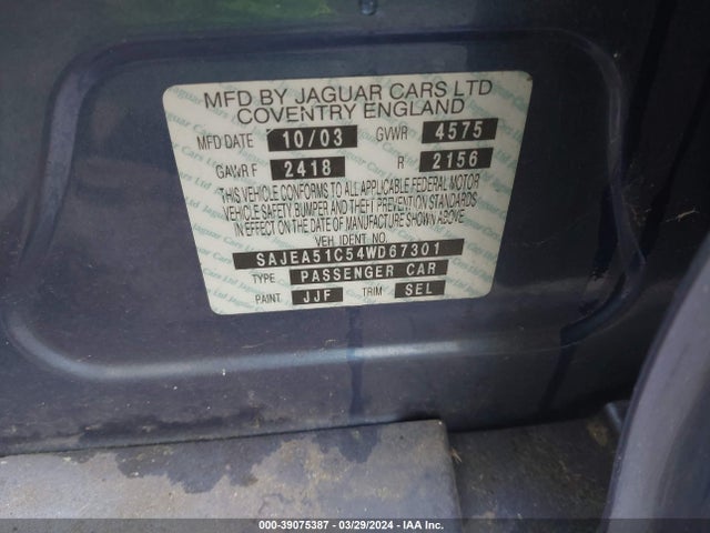 2004 JAGUAR X-TYPE SAJEA51C54WD67301 Photo 8