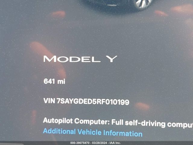 7SAYGDED5RF010199 Tesla Model Y Rwd