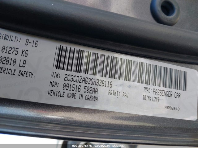 Dodge Challenger Sxt 2016 2C3CDZAG3GH338116 Image 8