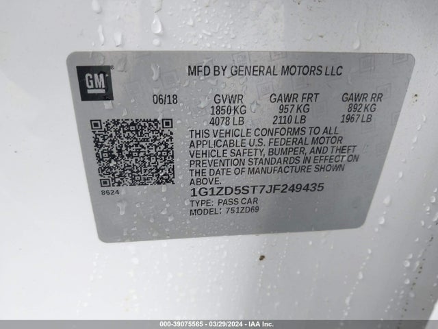 Chevrolet MALIBU LT 2018 1G1ZD5ST7JF249435 Image 9