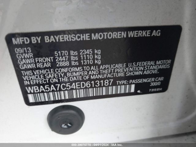 WBA5A7C54ED613187 BMW 528i Xdrive