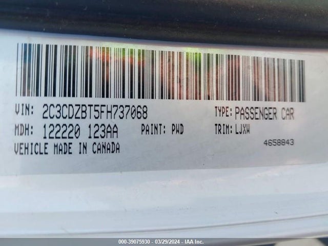 Dodge Challenger Sxt Plus Or R/t Plus 2015 2C3CDZBT5FH737068 Image 9