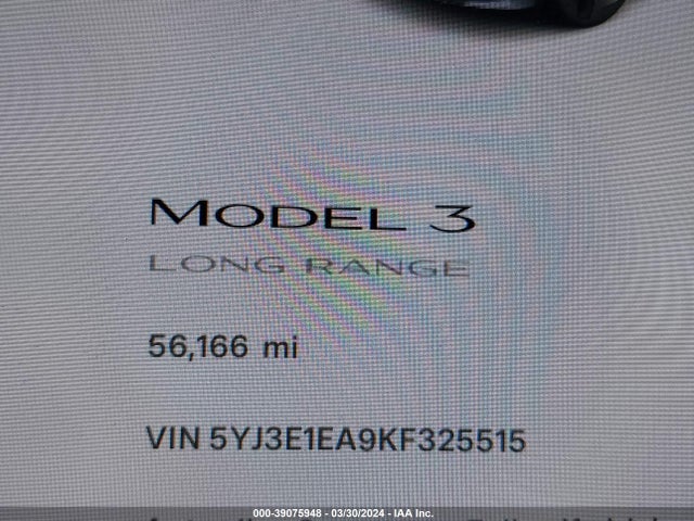 Tesla Model 3 Long Range/mid Range/standard Range/standard Range Plus 2019 5YJ3E1EA9KF325515 Image 7