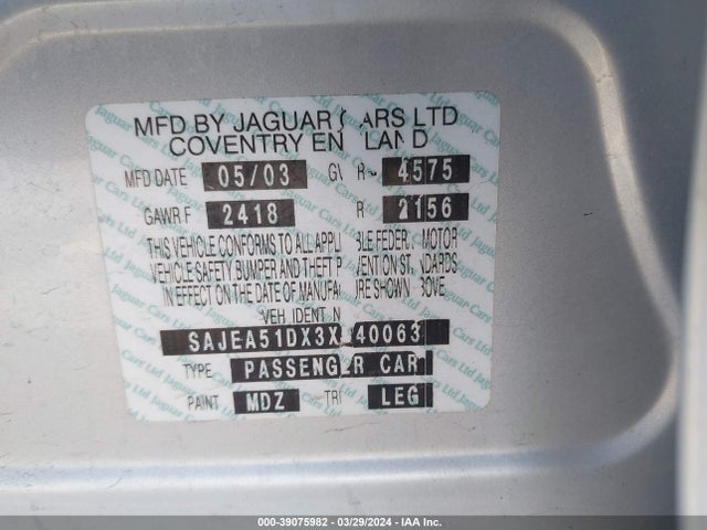 2003 JAGUAR X-TYPE SAJEA51DX3XD40063 Photo 8