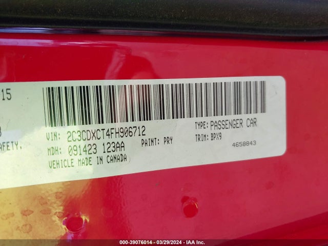 Dodge CHARGER R/T 2015 2C3CDXCT4FH906712 Image 9