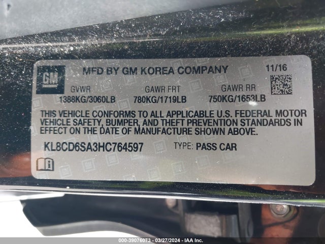 Chevrolet Spark 1lt Cvt 2017 KL8CD6SA3HC764597 Image 9
