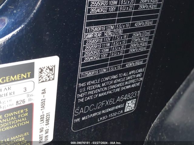 2020 JAGUAR F-PACE SADCJ2FX6LA648231 Photo 8