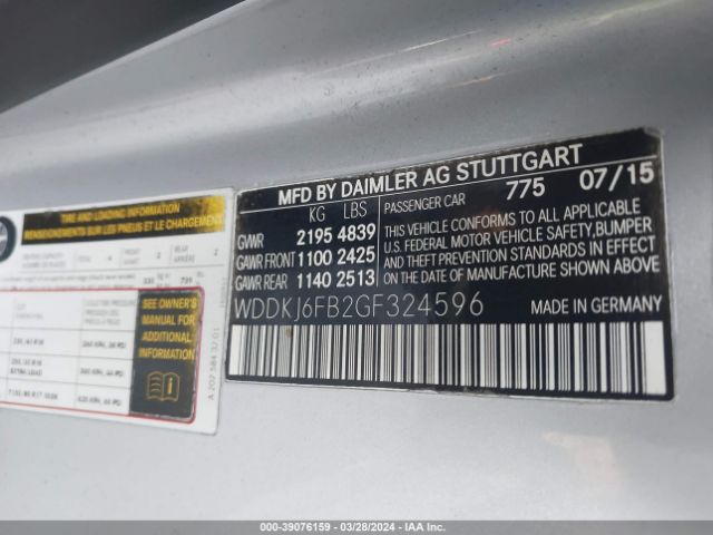 WDDKJ6FB2GF324596 Mercedes-Benz E 400