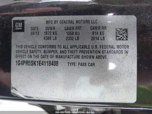 1G4PR5SK1E4118408 Buick Verano Convenience Group
