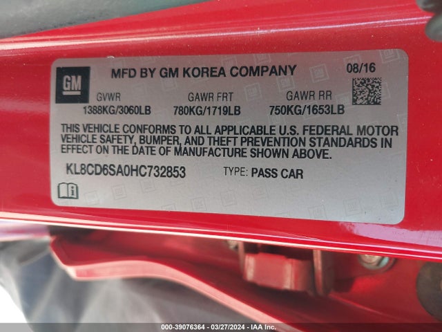 Chevrolet Spark 1lt Cvt 2017 KL8CD6SA0HC732853 Image 9