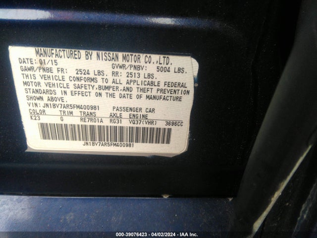 Infiniti Q50 Premium 2015 JN1BV7AR5FM400981 Image 9