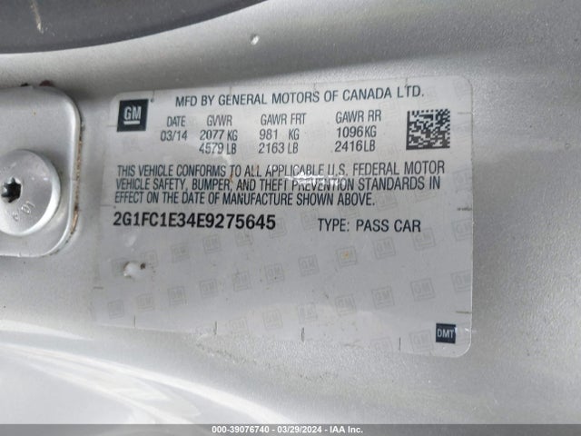 Chevrolet Camaro 2lt 2014 2G1FC1E34E9275645 Image 9