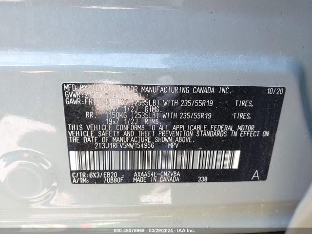 Toyota Rav4 Adventure 2021 2T3J1RFV5MW154956 Image 9