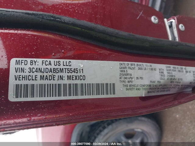 Jeep Compass Sport 4x4 2021 3C4NJDAB5MT554511 Image 9