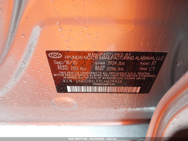 Hyundai Elantra Value Edition 2020 5NPD84LF9LH629958 Image 9