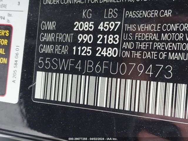 55SWF4JB6FU079473 Mercedes-Benz C 300 Luxury/sport