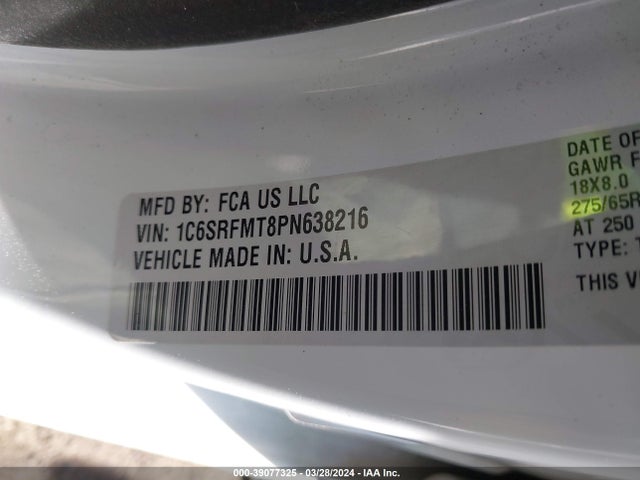 1C6SRFMT8PN638216 RAM 1500 Big Horn  4x4 6'4 Box