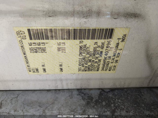 Nissan Maxima 3.5 Sv 2017 1N4AA6AP0HC407896 Image 9