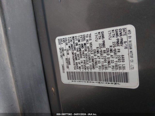 Nissan ROGUE S 2016 JN8AT2MT4GW029704 Image 9