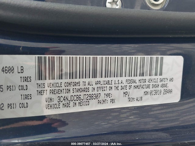 3C4NJDCB6JT298307 Jeep Compass Limited 4x4