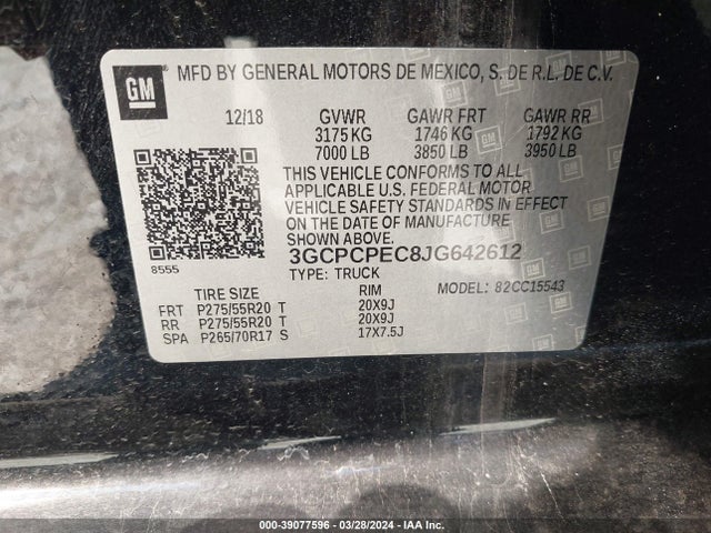 Chevrolet Silverado 1500 Silverado Custom 2018 3GCPCPEC8JG642612 Image 9